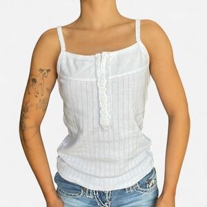 vintage white babydoll eyelet tank top